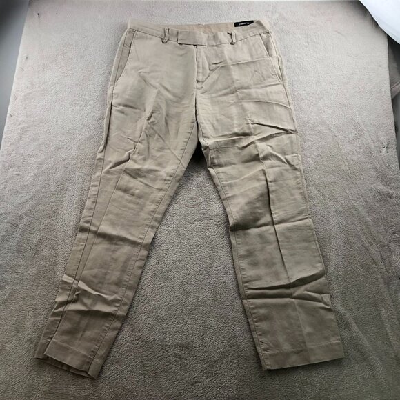 Liz Claiborne Mens Beige Linen-Cotton Blend Flat-Front Pants Size 32s - Picture 16 of 16